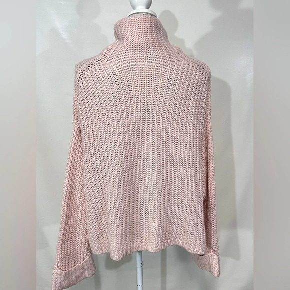 LEITH Pale pink turtleneck chunky knit sweater size M. - Picture 5 of 11